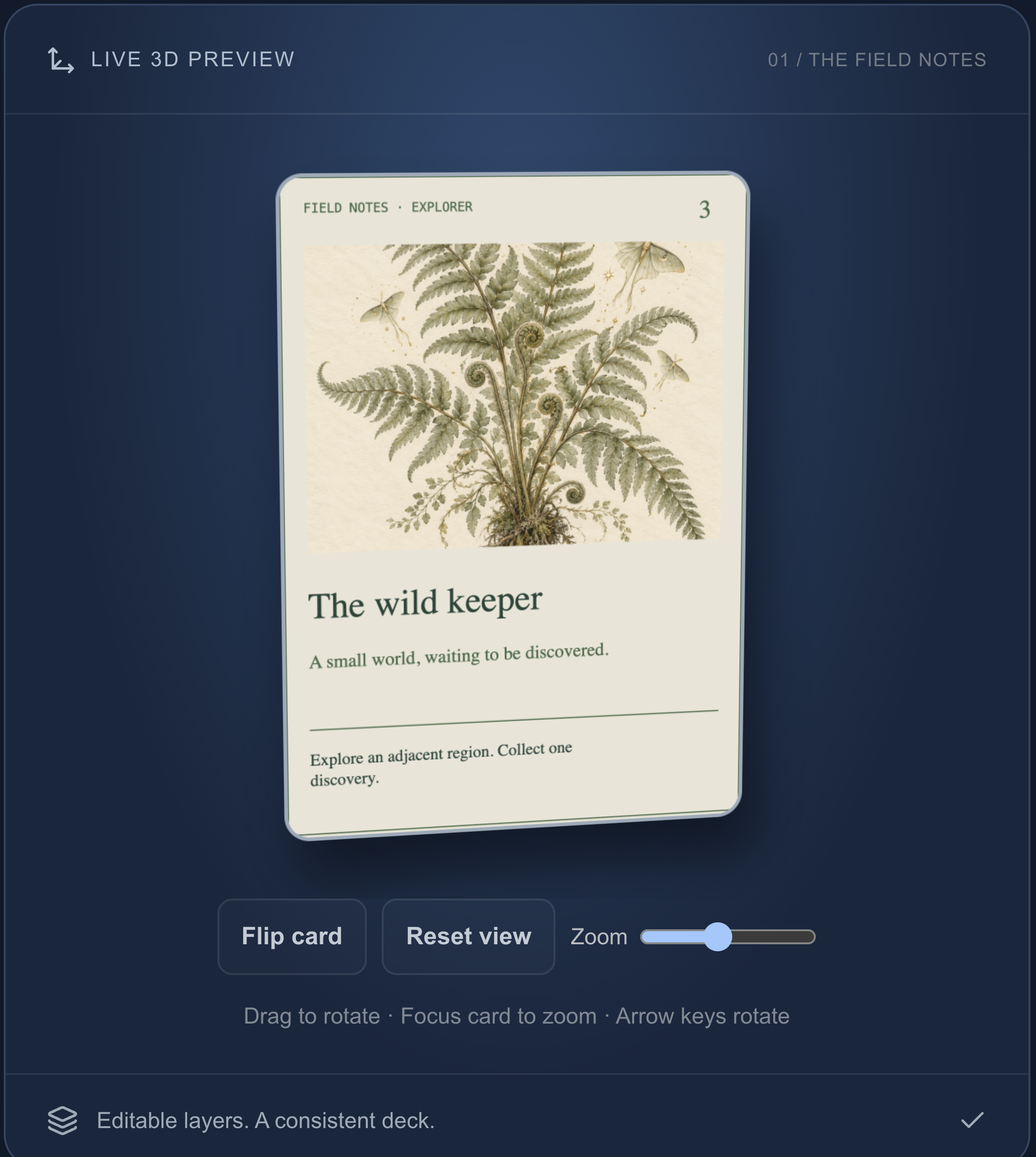 Real public Card Create Co botanical card in its interactive preview