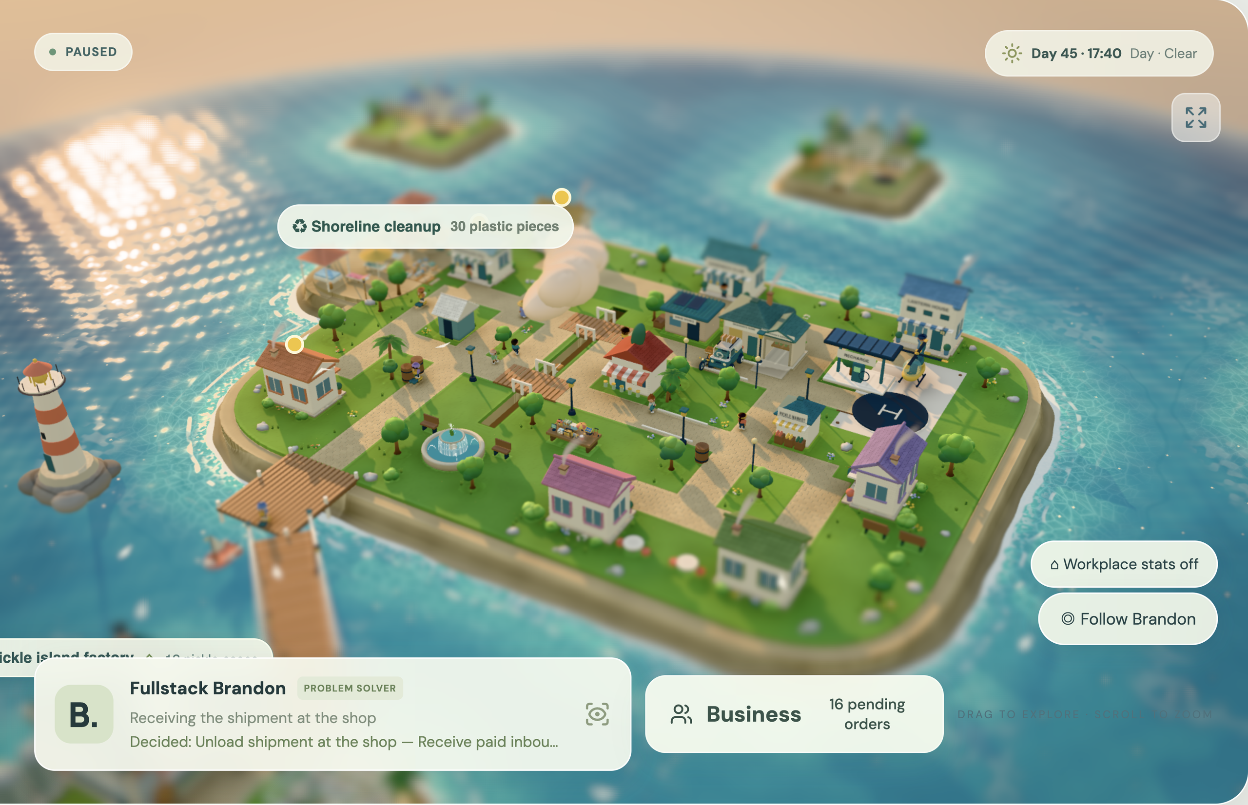 Actual FullStack Brandon 3D island and business controls